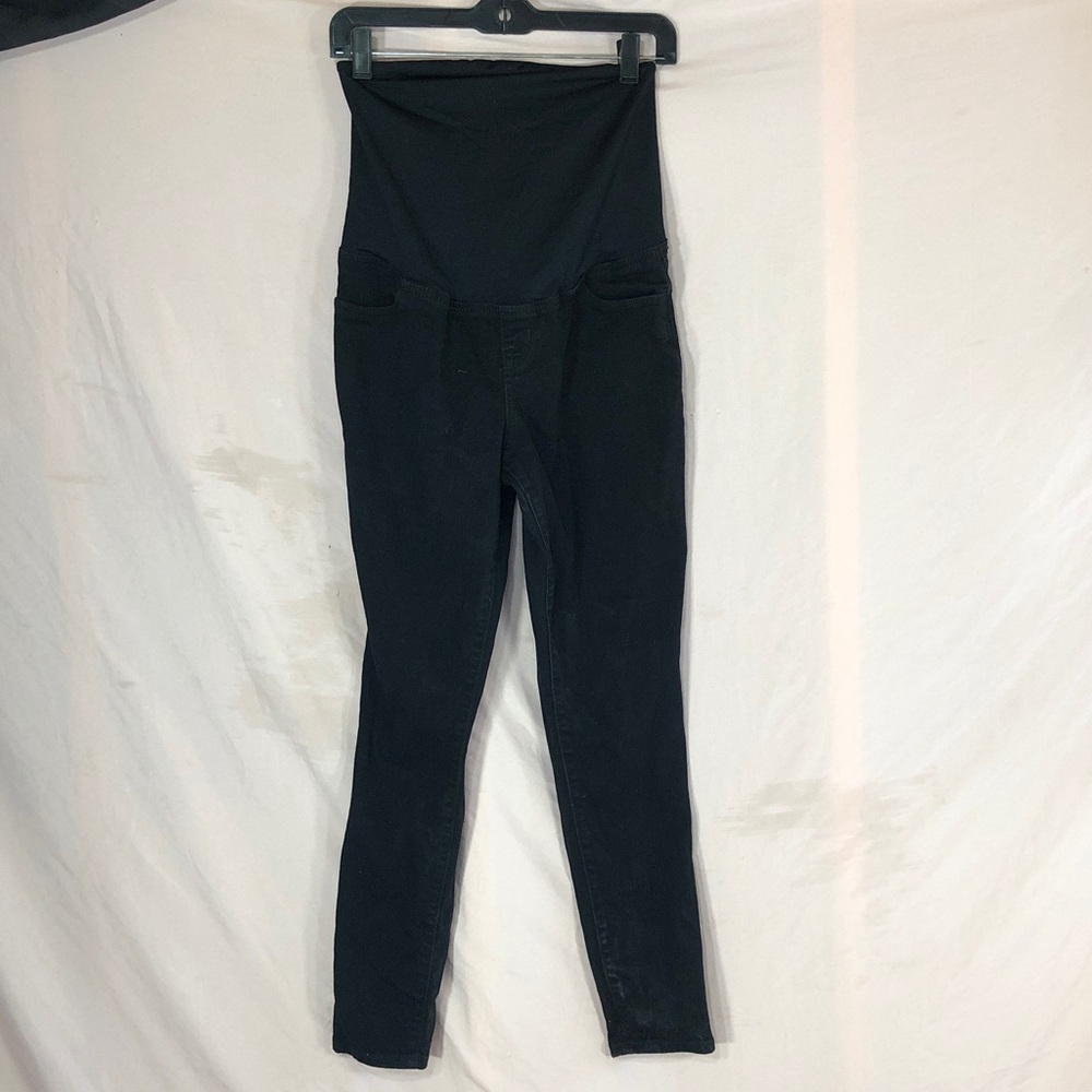 Isabel Maternity Black Maternity Jeans with Crossover Maternity Panel Size 6